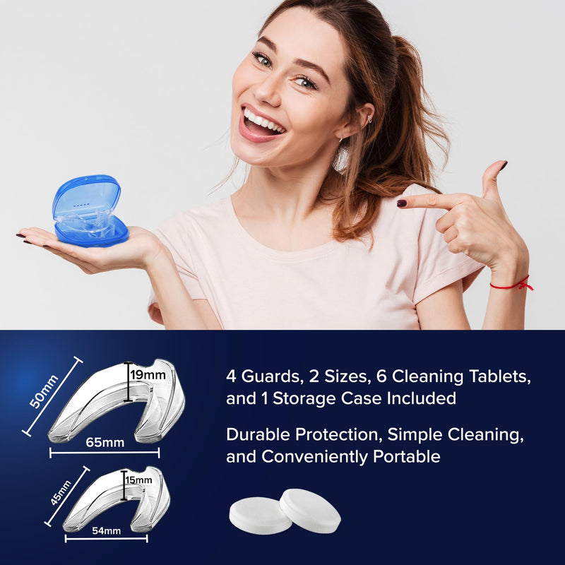 [Australia] - Mouth Guard for Grinding Teeth at Night, Dental Guard for Clenching Teeth, Anti-Bruxism Night Guard, Moldable Mouth Guard for Sleep, Comfortable/Professional Fit, TMJ & Jaw Pain Protection, 2 Guards 