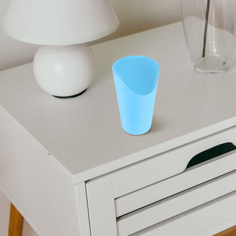 FRCOLOR Elderly Care Feeding Cup - Bedridden Patient Drinking Cup with Tilted Design, 237Ml Capacity, Food-Grade Plastic, Blue
