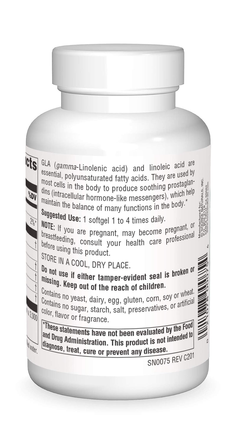 [Australia] - Source Naturals Evening Primrose Oil - Hexane-Free - 1350mg - GLA Yield: 135 mg - Cold-Pressed - 60 Softgels 