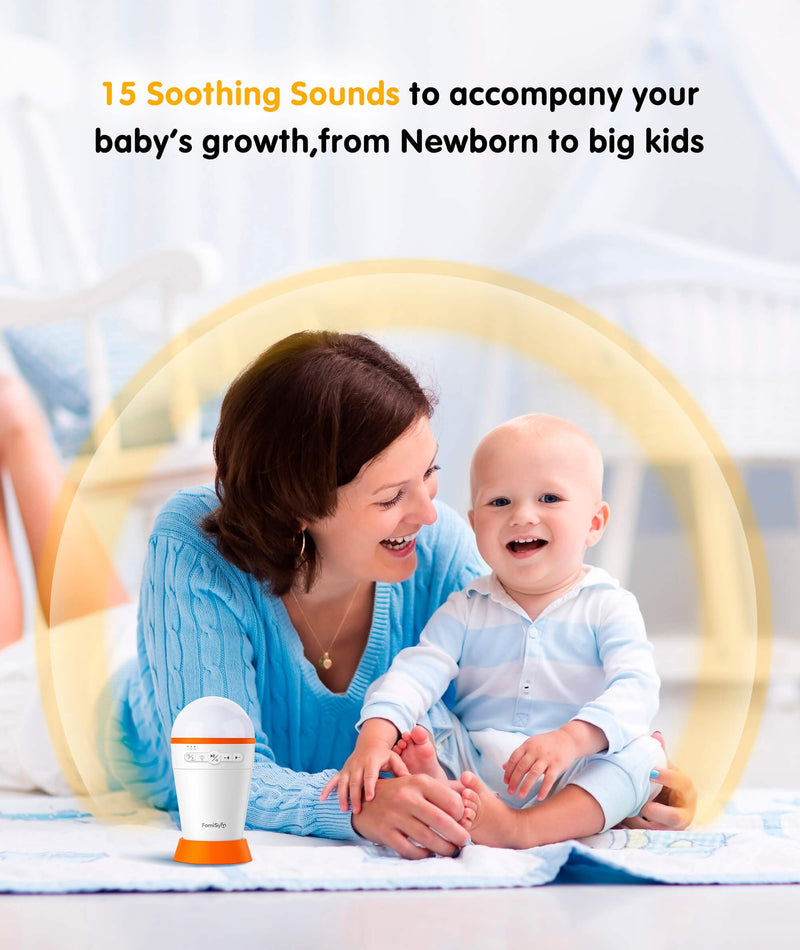 [Australia] - Portable Sound Machine for Baby Kids with Night Light - Recharge Battery, 13 Soothing Sounds, Shushing Baby White Noise Machine for Sleeping, Baby Sleep Soother Registry Gift, Baby Shower 