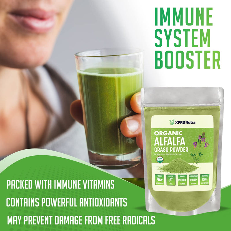 [Australia] - XPRS Nutra Organic Alfalfa Powder - Premium Vegan Alfalfa Supplement Rich in Calcium, Antioxidants, Vitamins - Farmer Alfalfa Supplement for Kids and Adults - Vegan Friendly Alfalfa Leaf (4 Ounce) 4 Ounce (Pack of 1) 