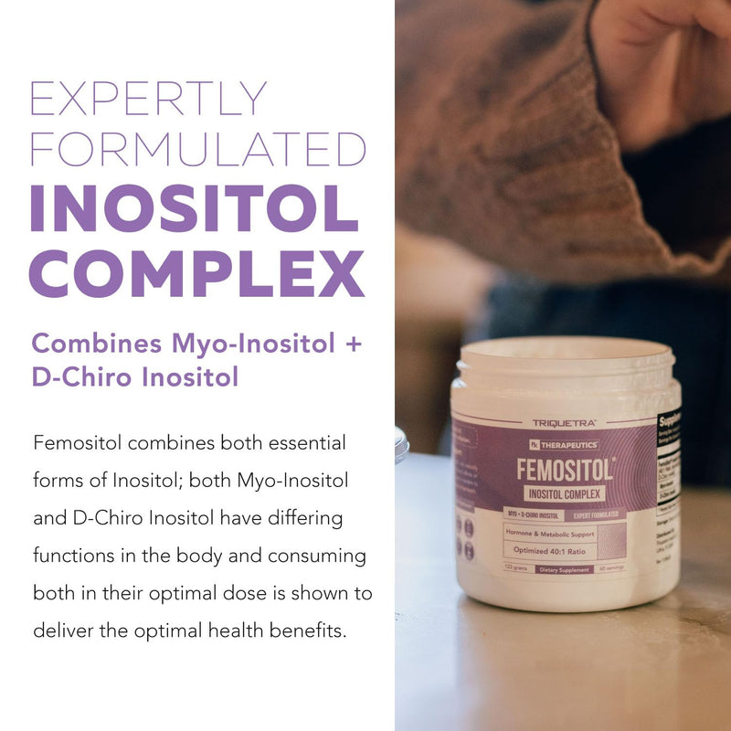 FemoSitol Inositol Powder | Myo-Inositol & D-Chiro Inositol Complex - Clinically Proven 40:1 Ratio (Vitamin B8) | Hormonal Balance & Healthy Ovarian Function Support (123 gram – 60 Servings) 4.34 Ounce (Pack of 1)