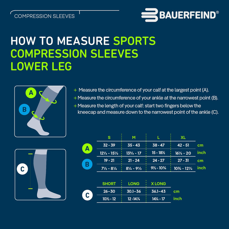 [Australia] - Bauerfeind Sports Compression Lower Leg Calf Sleeves (1 Pair) - Improved Circulation, Airknit Fabric Breathable, Washable Medium/Short White 