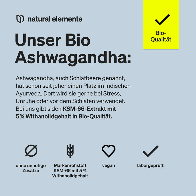 [Australia] - Organic Ashwagandha - KSM-66® premium raw material (180 capsules with above-average range) - original Indian sleepberry - natural, laboratory-tested, vegan, high dosage 