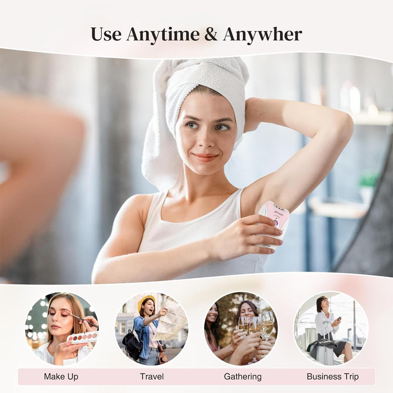 [Australia] - Smooth Glide Epilator for Women, 2 Speeds Facial Hair Removal Device with LED Light, 36 Tweezers & Massage Pad. Rechargeable Facial Hair Removal Epilator for Bikini, Arms, Legs, and Face Light-pink-06 