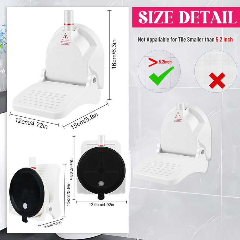 [Australia] - Foot Rest for Shower to Shave Legs, Foldable Shaving Step for Inside Shower, Suction Cup Shower Foot Rest 