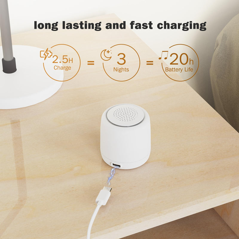 [Australia] - Portable White Noise Machine,Mini White Noise Machine with 25 Soothing Sounds for Adults,Kids and Babies,Long-Lasting and Fast Charging Noise Machine,Best for Worldwide Travel, Perfect for Sleep 