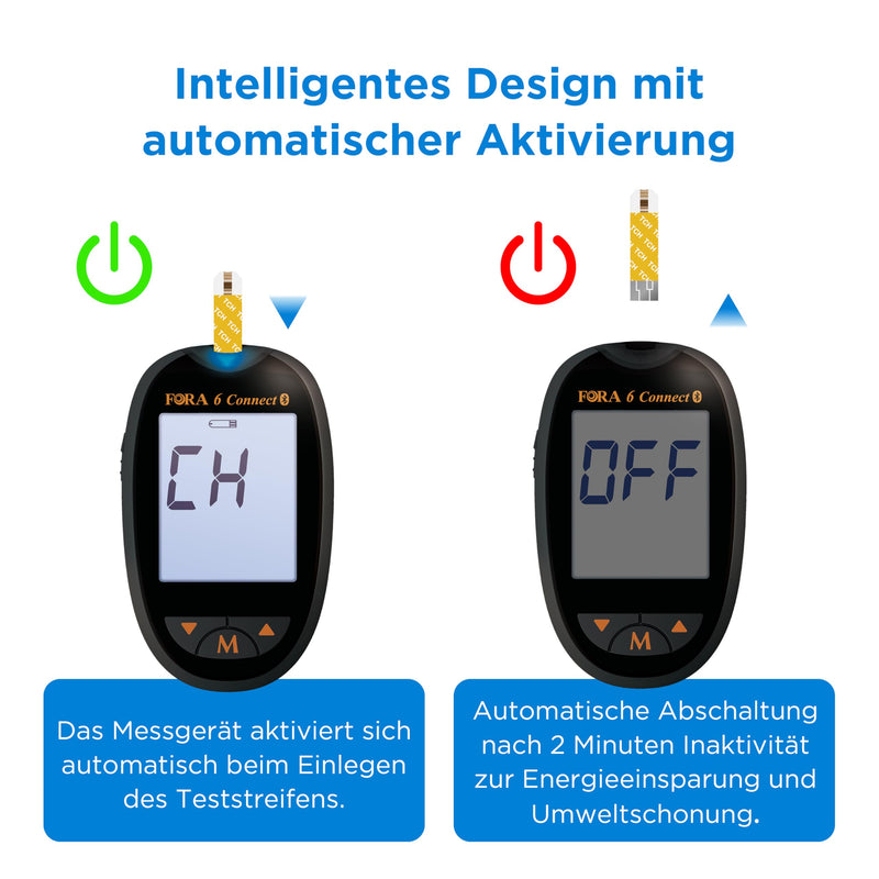 [Australia] - FORA 6 in 1 blood glucose meters Bluetooth, with 10 pcs total cholesterol test strips 