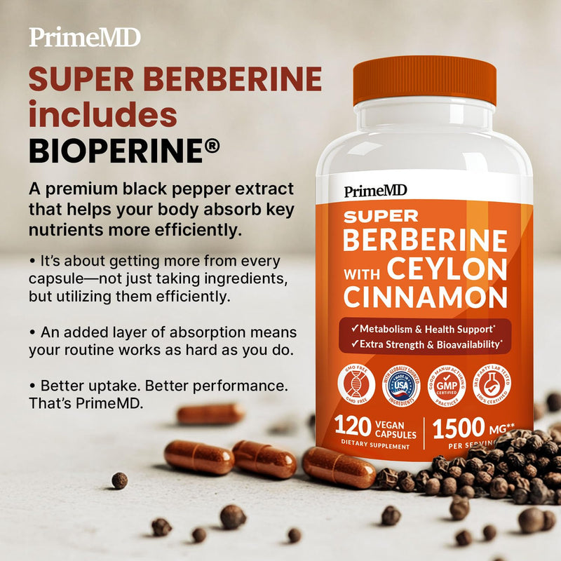 [Australia] - Super Berberine Supplement with Ceylon Cinnamon, BioPerine, Apple Cider, and Turmeric 1500mg - 8-in-1 Dihydroberberine Supplement for Overall Wellness and Balance Support (240 ct, Pack of 2) Extra Strength 120 Count (Pack of 2) 