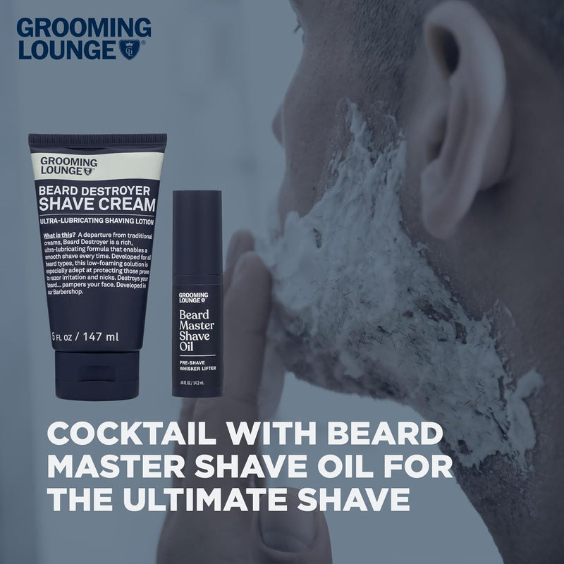 [Australia] - Grooming Lounge Beard Destroyer Shave Cream for Men - Bump, Irritation & Razor Burn Free Shaving Cream Sensitive Skin, Men Beard Care - Soft, Smooth, Easy Glide Low Shaving Foam Lather Formula, 3-Pack 