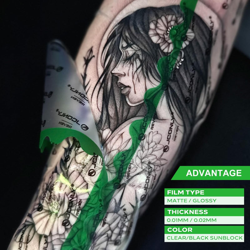 Reven Second Skin Tattoo 0.01MM Matte, Roll (15cm x 10m) Tattoo Aftercare Waterproof Bandage Protection Film Cover Up Patch Aftercare Wrap 15cm x 10m(0.01mm)