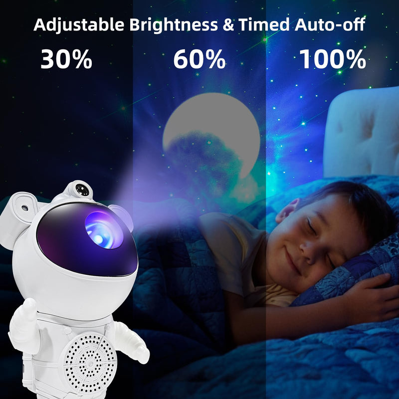 [Australia] - Astronaut Galaxy Projector - Star Projector, Bluetooth Speaker, White Noise, Star and Moon Galaxy Lights for Bedroom with Timer, Nebula Night Light 360° Adjustable with remote, Starry galaxy projector 