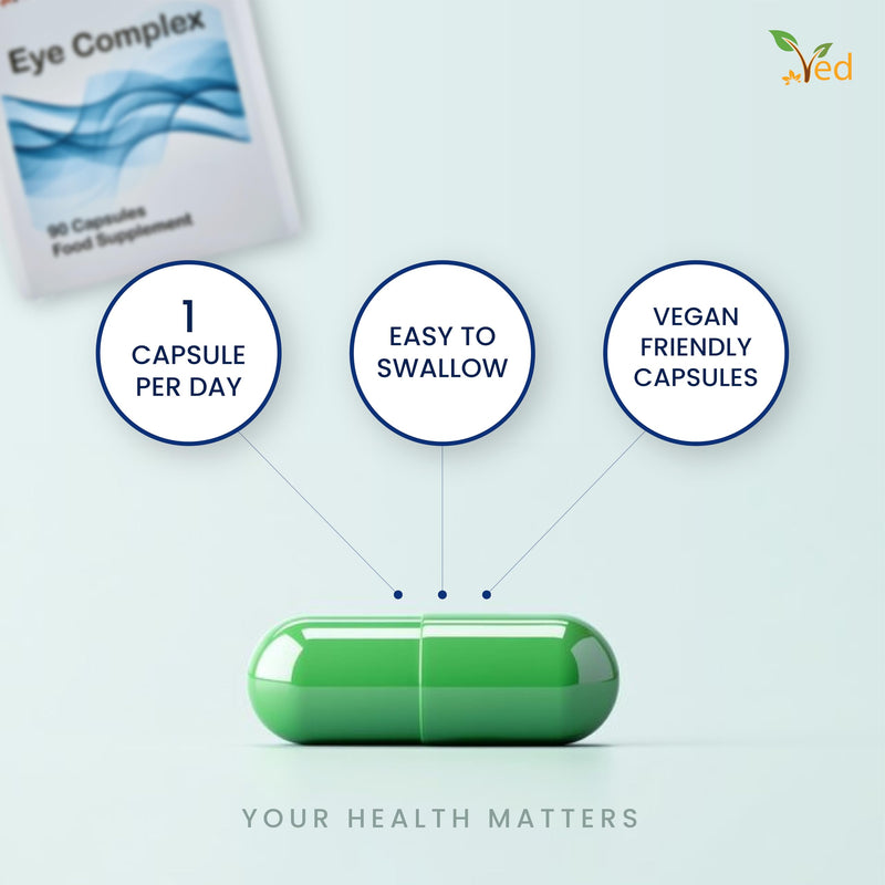 [Australia] - Ved Eye Complex, Lutein, Meso-Zeaxanthin, Zeaxanthin, NZ Blackcurrant, Bilberry, Goji Berry, 90 Capsule (3 Months Supply) 