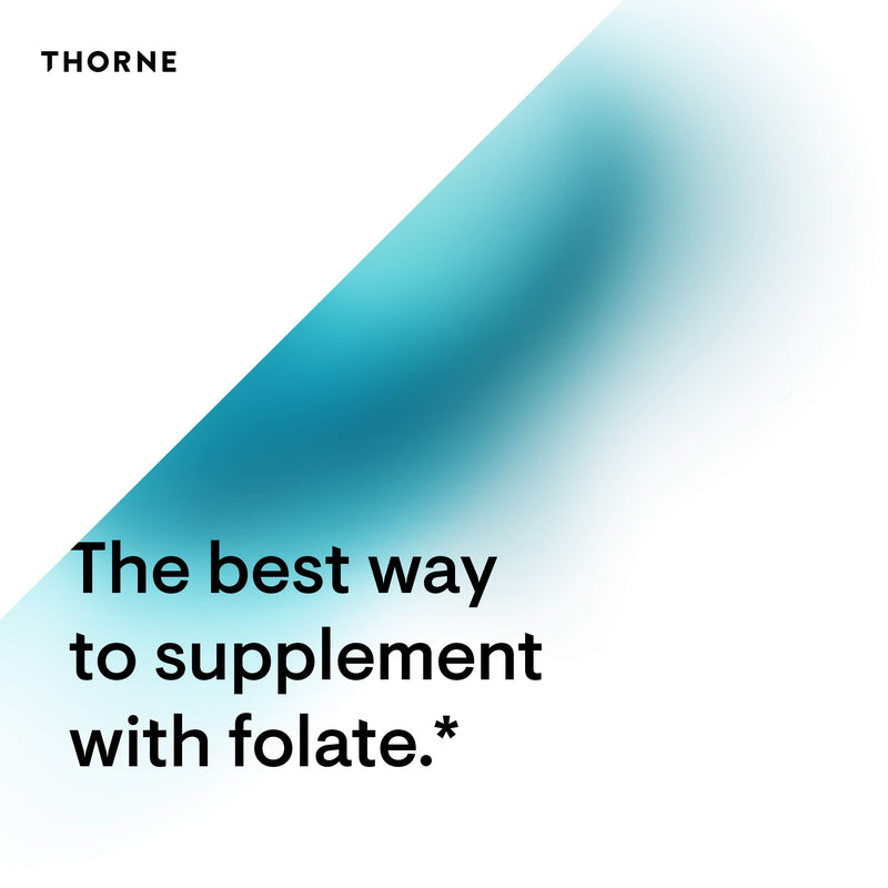 [Australia] - THORNE 5-MTHF - Methylfolate (Active B9 Folate) Supplement - Supports Cardiovascular Health, Fetal Development, Nerve Health, Methylation, and Homocysteine Levels - 60 Capsules - 5-MTHF 1mg 