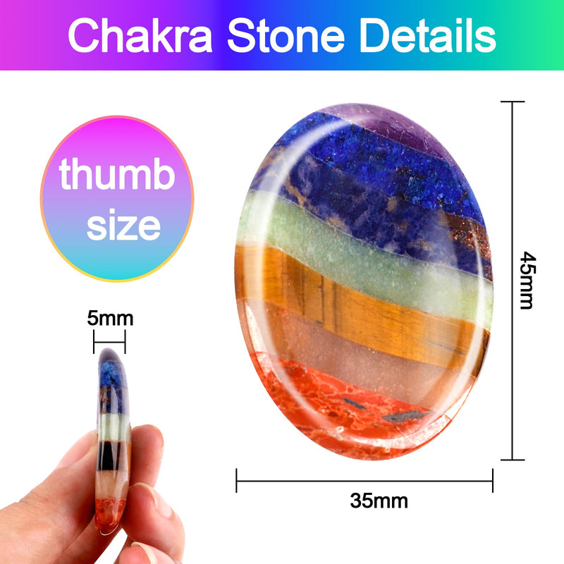 [Australia] - Chakra Crystals Stone, Thumb Worry Gemstones Healing Stones, Natural Polished Oval Hand Flatterer Stone, for Meditation Yoga Relief Collecting 