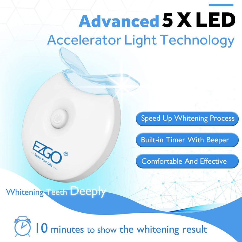 [Australia] - EZGO Teeth Whitening LED Accelerator Lights, 5 X LED Light Whiten Teeth Faster, Works with Tooth Whitening Gel, Whitening Trays or White Strips 