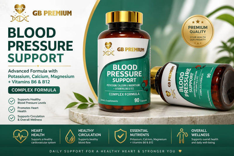 Blood Pressure Support Supplement, with Potassium, Calcium, Magnesium, Vitamins B6 & B12, 90 Capsules