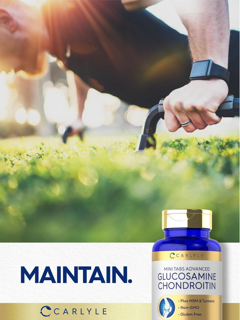[Australia] - Carlyle Glucosamine Chondroitin MSM | 250 Mini Tablets | Advanced Formula with Turmeric | Non-GMO, Gluten Free 