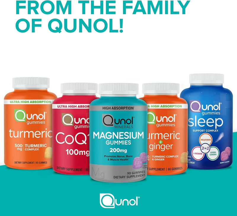 Qunol CoQ10 100mg Gummy, Ultra High Absorption, Antioxidant, 120 Gummies 60 Count (Pack of 2)