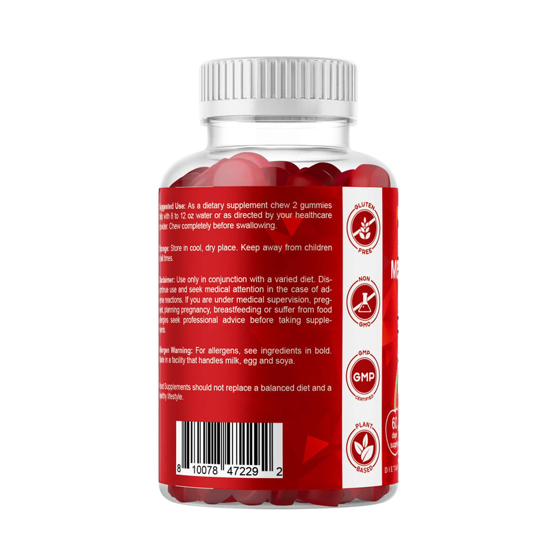 Vitamatic Extra Strength Vitamin B12 5000 mcg (Methylcobalamin) Gummies – 120 Count – Natural Cherry Flavor – Energy & Nervous System Support