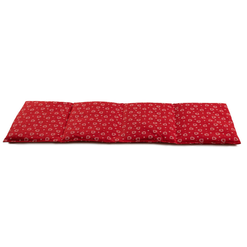 [Australia] - 4-chamber rapeseed pillow 20x60cm large - heart red - heat pillow & cold pillow - rapeseed grain pillow 