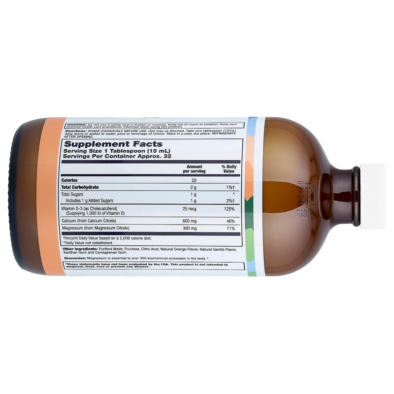 Lifetime Vitamins, Natural Orange Vanilla Flavor, 16 fl oz | Liquid Calcium Magnesium Supplement for Women & Men, With Vitamin D, Muscle and Bone Health Support with Magnesium & Calcium