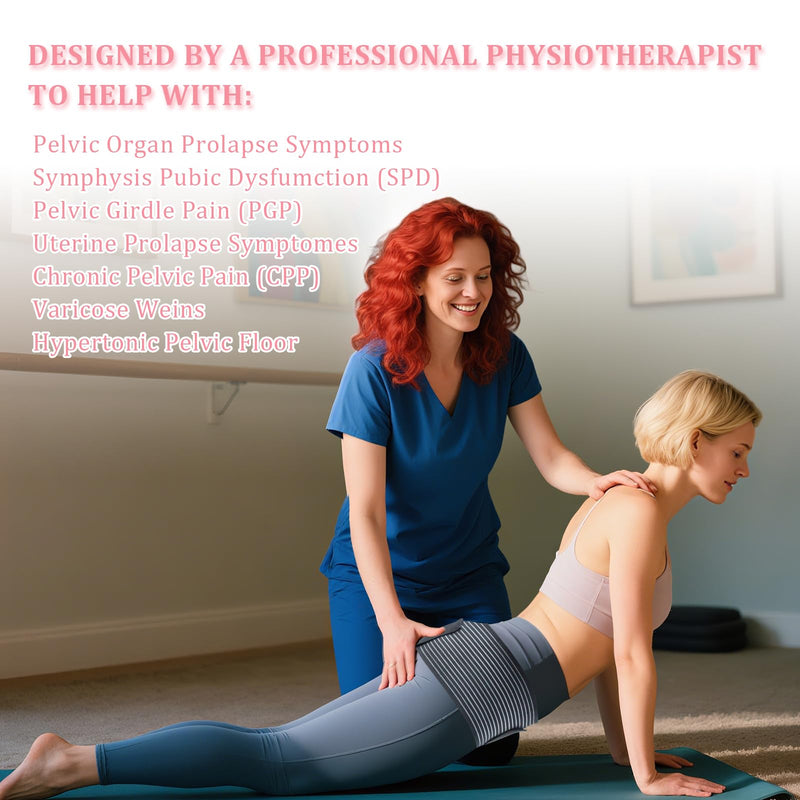 V-Shaped Pelvic Support Belt, Postpartum Support Bel for Pelvic Floor Abdominal Weakness, Bladder Prolapse, Uterine Prolapse, Vulvar Varicose Veins Recovery Gear for Women