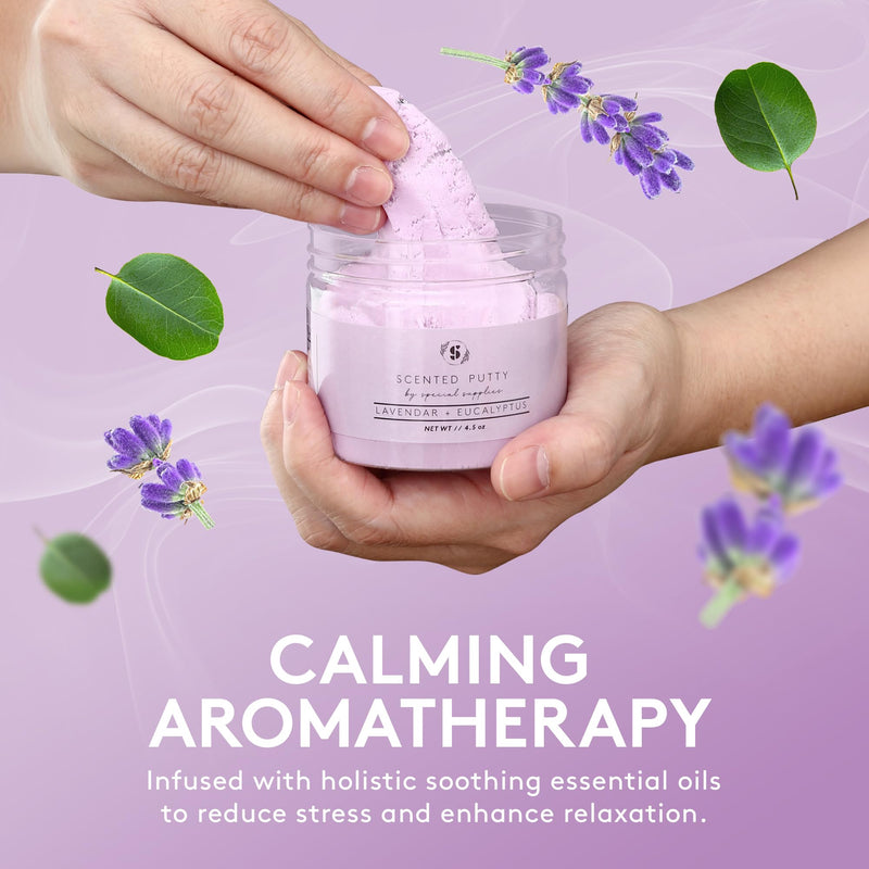 [Australia] - Special Supplies Scented Therapy Putty Dough - Infused with Pure Essential Oils for Aromatherapy and Meditation- Relaxation Gifts for Kids and Adults - Non-Stick (Lavender & Eucalyptus (4.5 oz)) Lavender & Eucalyptus (4.5 Ounce) 