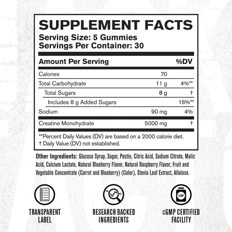 [Australia] - Jacked Factory Creatine Monohydrate Gummies 5g Daily Dose (1g per Gummy) - Creatine Gummy for Men and Women, Vegan-Friendly, Travel-Friendly, Third-Party Tested - 150 Gummies, Blue Raspberry 150 Gummies (Pack of 1) 