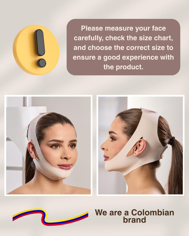 SHAPE CONCEPT Chin Strap for Sleeping 317 Medium Compression Double Chin Reducer and Chin Strap for Snoring X-Large Beige