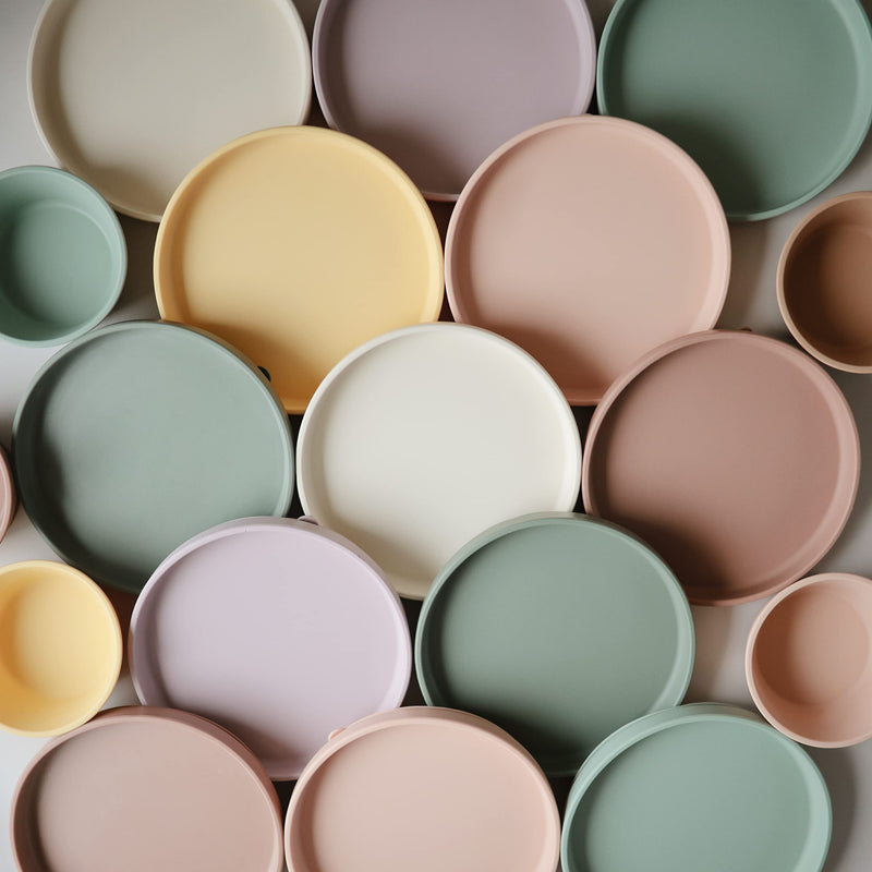 [Australia] - mushie Classic Silicone Suction Plate | BPA-Free Non-Slip Design (Ivory) Ivory 
