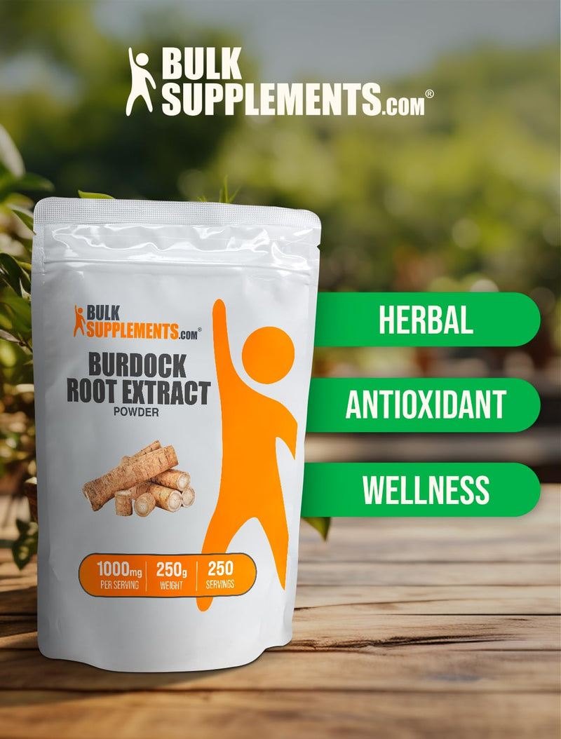 BulkSupplements.com Burdock Root Extract Powder - Burdock Root Supplement, Burdock Root Powder - Herbal Supplement, Gluten Free, 1000mg per Serving, 250g (8.8 oz) (Pack of 1) 8.75 Ounce (Pack of 1)