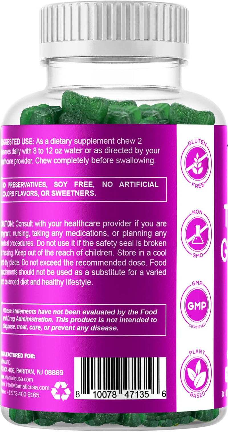 [Australia] - Vitamatic Vegan Thyroid Support Gummies with Iodine & Kelp - 60 Count - Improve Your Energy & Increase Metabolism - Plant Based 