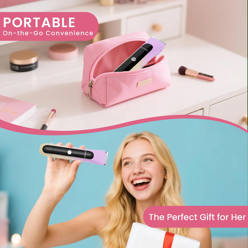 [Australia] - 2 in 1 Electric Shaver Bikini Trimmer for Women with Digital Display, Dual Head LED Arrow Indicator, IPX7 Waterproof Wet & Dry Use Electric Razor for Leg Arm Body Face Bikini 