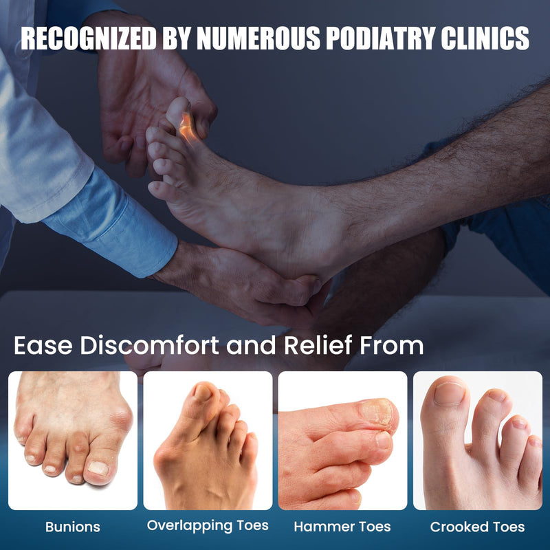 [Australia] - Hallux Valgus Correction Set, 6PCS Hallux Valgus Splint, Toe Separator Hallux Valgus Bandage, Bunion Corrector, Relieve Foot Joints/Bunion Pain for Men and Women Black, 6PCS 