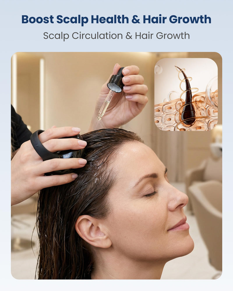 COMFIER Cordless Head Massager Scalp Massager Hair Growth with 3 kneading Modes,Waterproof Hair Massage with 8 Claws for Deep Cleansing,Body Cat Head Scratcher,Gift for Women,Men Black