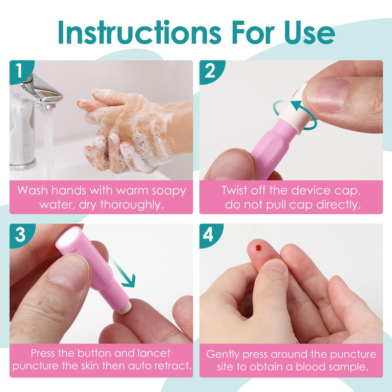 [Australia] - Safety Lancets, Sterile, Top Push Button Activated, 30 Gauge, 1.8 mm, 100 Count, 1 Pack 30G x 1.8mm 