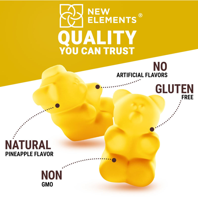 New Elements Vitamin D3 K2 Gummies 10000 IU with Calcium 100mg - VIT D3 for Adults - Mk7 Vitamin K2 100mcg - Vitamin D Supplement for Men & Women - Vegan Gluten Free Non-GMO 60 Count (Pack of 1)