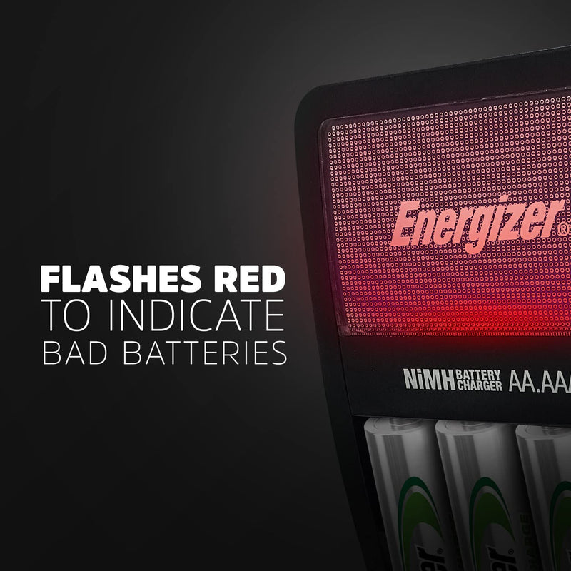 Energizer Rechargeable AA and AAA Battery Charger (Recharge Value) with 4 AA NiMH Rechargeable Batteries 1 COUNT