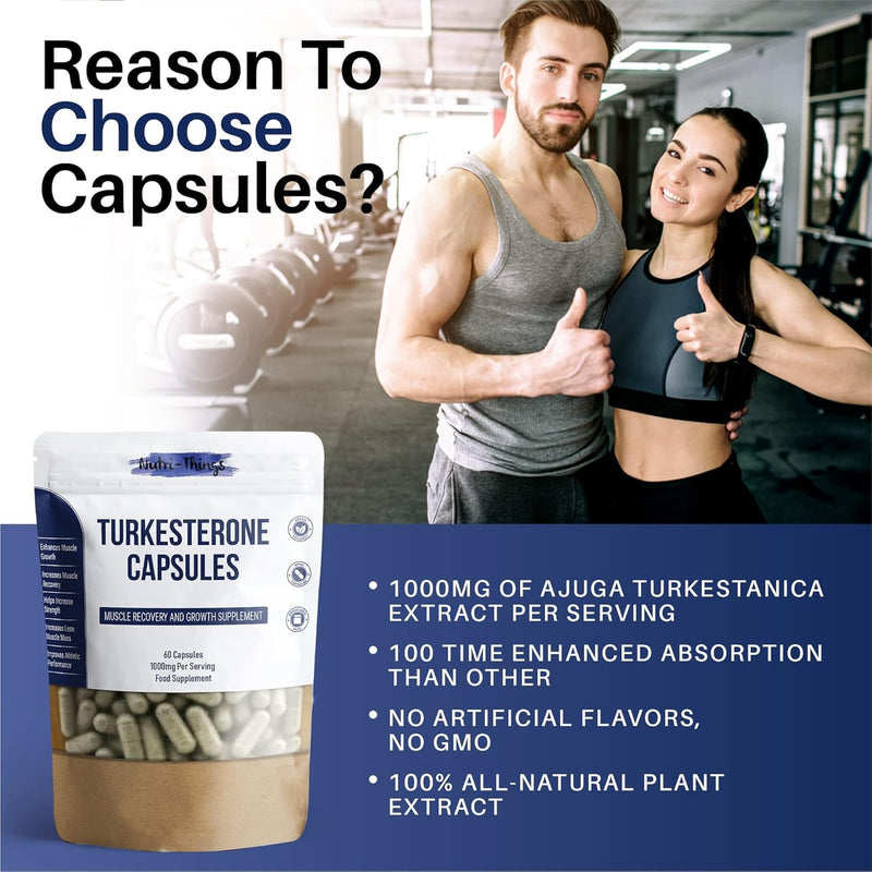 Turkesterone Twin Pack (2 x 60 Capsules) | Muscle Recovery and Muscle Growth Supplement | Max Strength 1000mg Per Serving | 120 Capsules