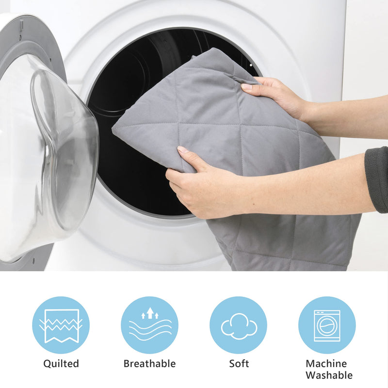 [Australia] - TILLYOU Pack and Play Sheet - Soft Quilted Crib Cover Pad, Toddlers Mattress Protector with 1''-3'' Deep Pocket, Thick Play Yard Playpen Sheets, Breathable Fluffy Crib Mattress Pad, 39"x27", Grey Gray pack n play sheet 