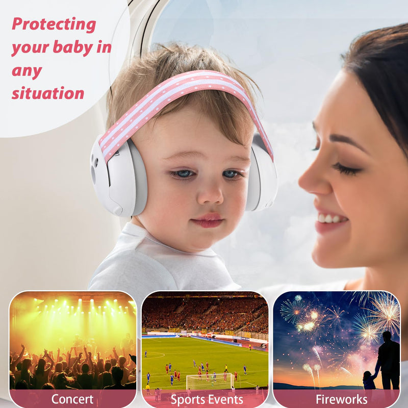 [Australia] - Baby Ear Protection, Noise Cancelling Headphones for Babies and Toddlers Up to 36 Months Pink 