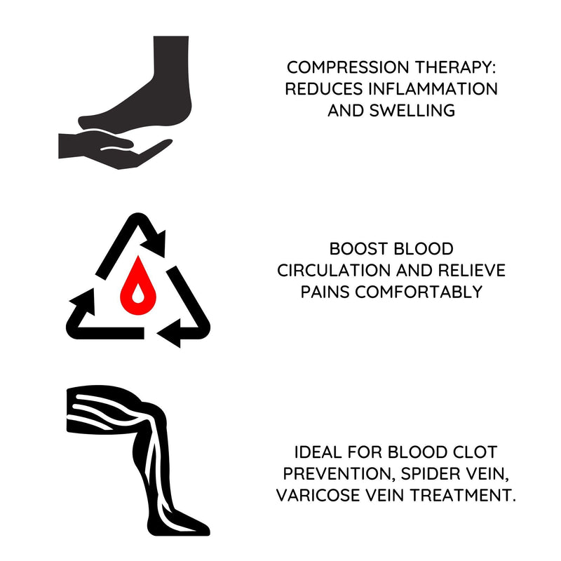 [Australia] - Compression Stockings Thigh High, Unisex Ted Hose Socks, 15-20 mmHg Moderate Level M 