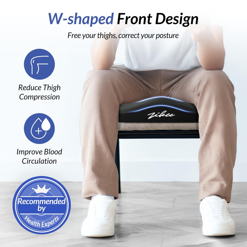 [Australia] - ZIKEE 360° Pain Relief Donut Pillow for Tailbone Pain, Hemorrhoid Pillow for Sitting, Memory Foam Donut Seat Cushion with Ergonomic W-Shaped Designs for Thighs Relief, Postpartum & Post Surgery Care 