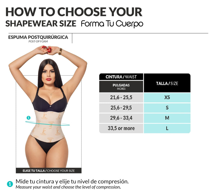 Forma Tu Cuerpo Lipo Foams Post Surgery Post-Operative Liposuction Recovery Compression 360 Tummy Tuck Foam (Black + Short 360 Lipo Foam, X-Small) Black + Short 360 Lipo Foam