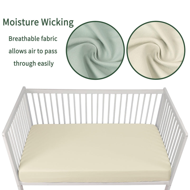 [Australia] - Baby Crib Sheets for Boys Girls, 2 Pack Fitted Crib Sheet for Standard Crib and Toddler Mattress, Soft Microfiber Baby Sheet 52x28x8in (Brown & Green) Brown & Green 