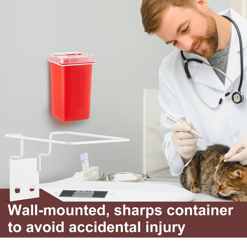 [Australia] - 2 Set Wall Mount Sharps Container Mounting Bracket for 1 Quart 8702, 8702T, 8721 Stackable Sharps Container, White 