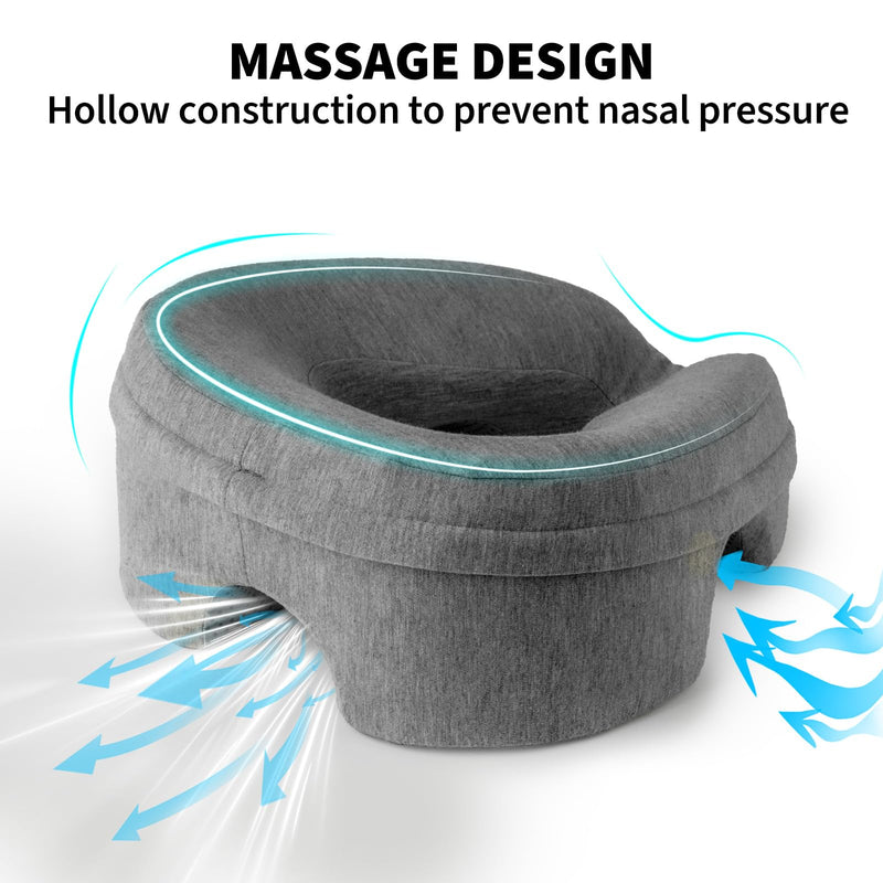 [Australia] - Face Down Pillow Massage Headrest for Bed, Stomach Sleeping Pillow, Face Cradle, BBL Pillow After Surgery Post Eye Surgery Recovery Equipment for Massage Tables,Piercing Pillows Removable Cover Black 