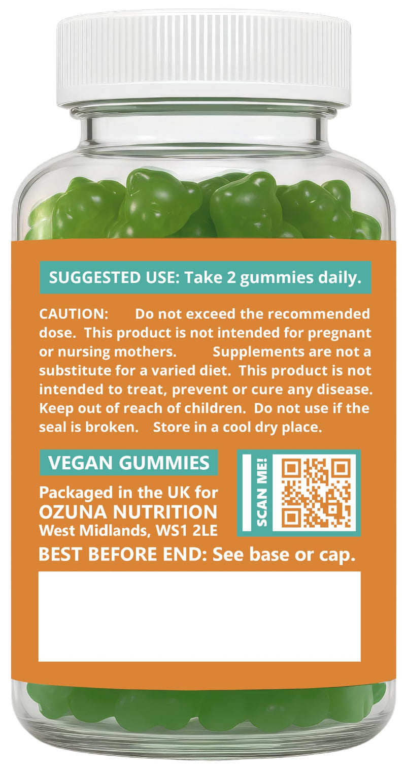 Sea Moss Gummies with Apple Cider Vinegar, Bladderwrack & Burdock | 60 Vegan Gummies | Green Apple Flavour | Irish Sea Moss Gummy | Daily Wellness & Routine Support