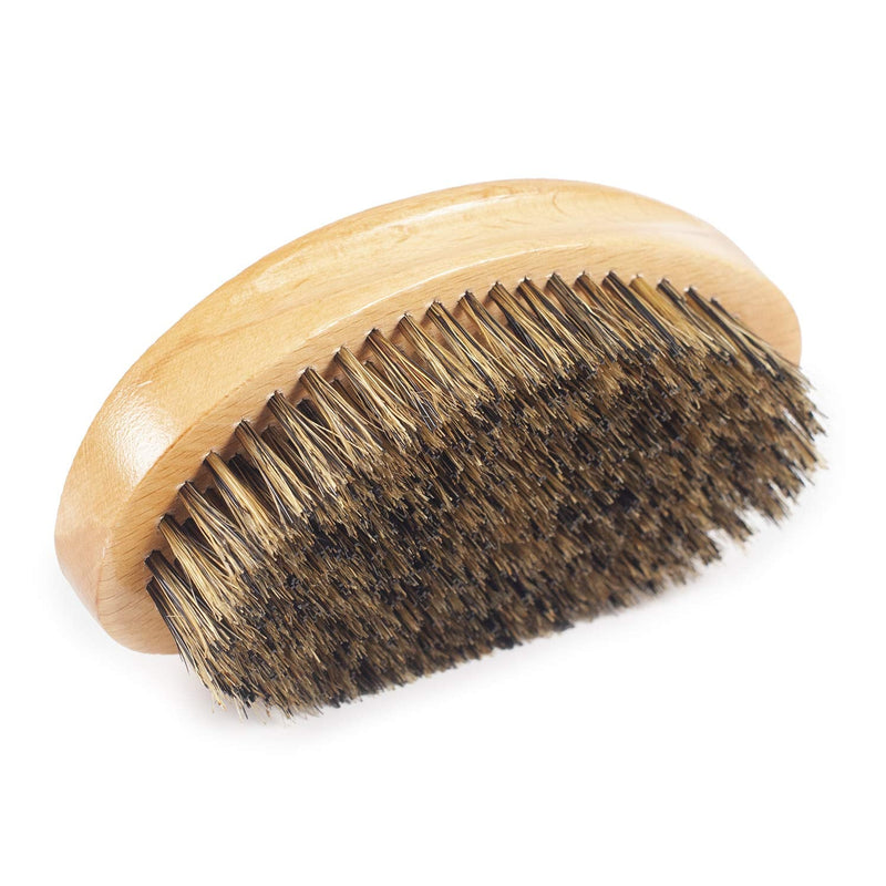Wave Brush Medium Boar Bristles Hair brush-Designed for Thin and Normal Hair-Mens Curved Military Wave and Beard Brush-Great for 360 Waves brown/brown bristles